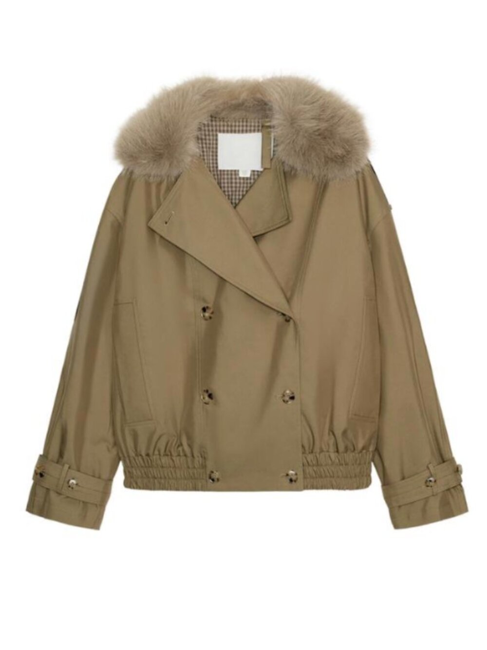 Zara Faux Fur Collar Quilted Trench Coat ZW Collection - Size: X Small